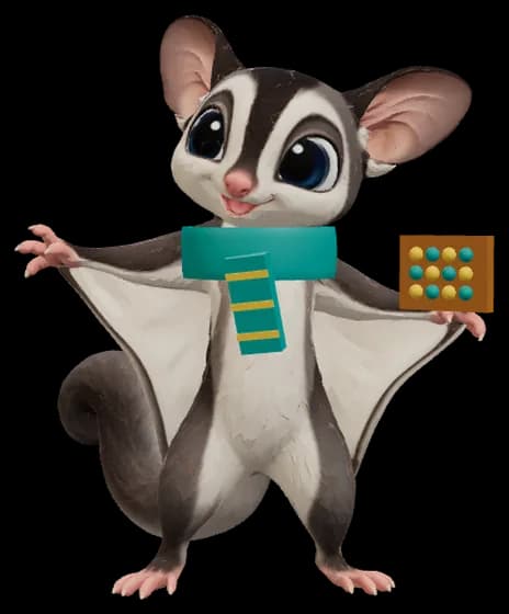 A young sugar glider wearing its maths gear