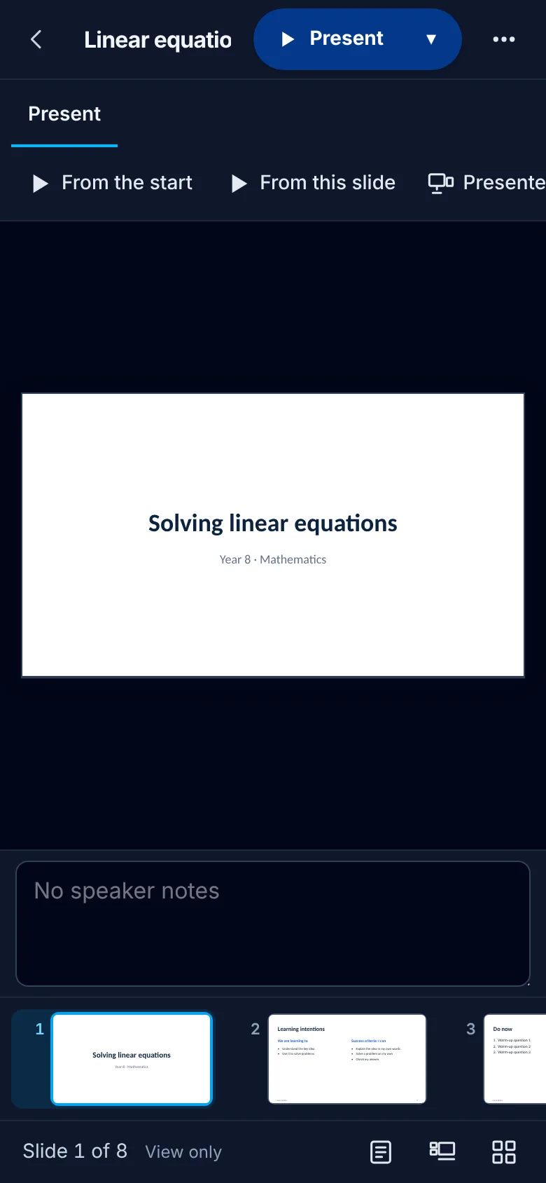 The same deck on a phone, ready to present.