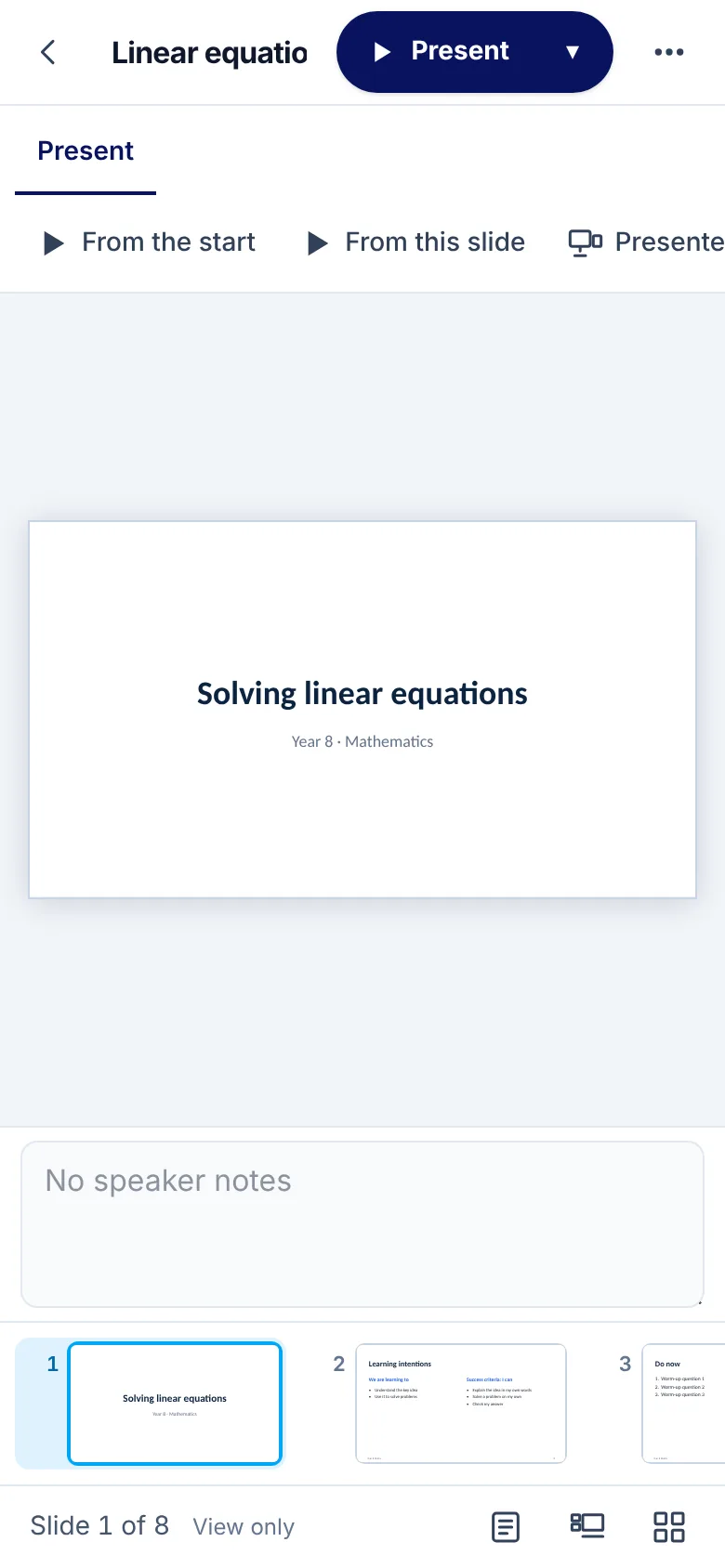 The same deck on a phone, ready to present.