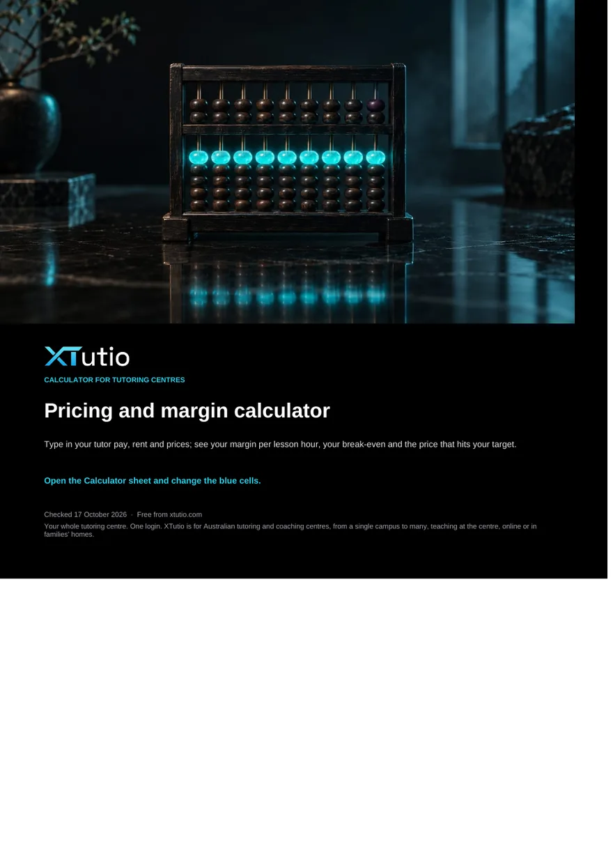 The first page of Pricing and margin calculator
