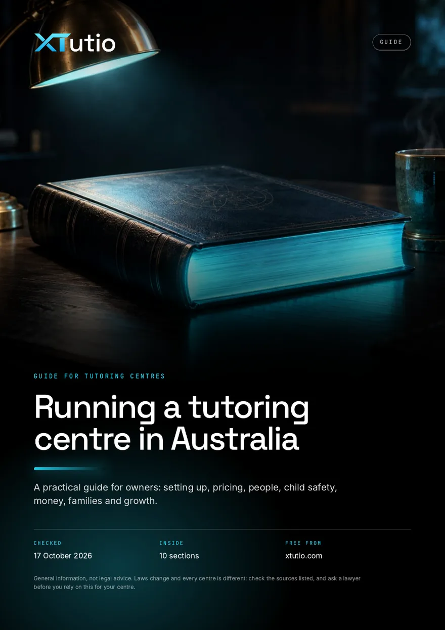 The first page of Running a tutoring centre in Australia